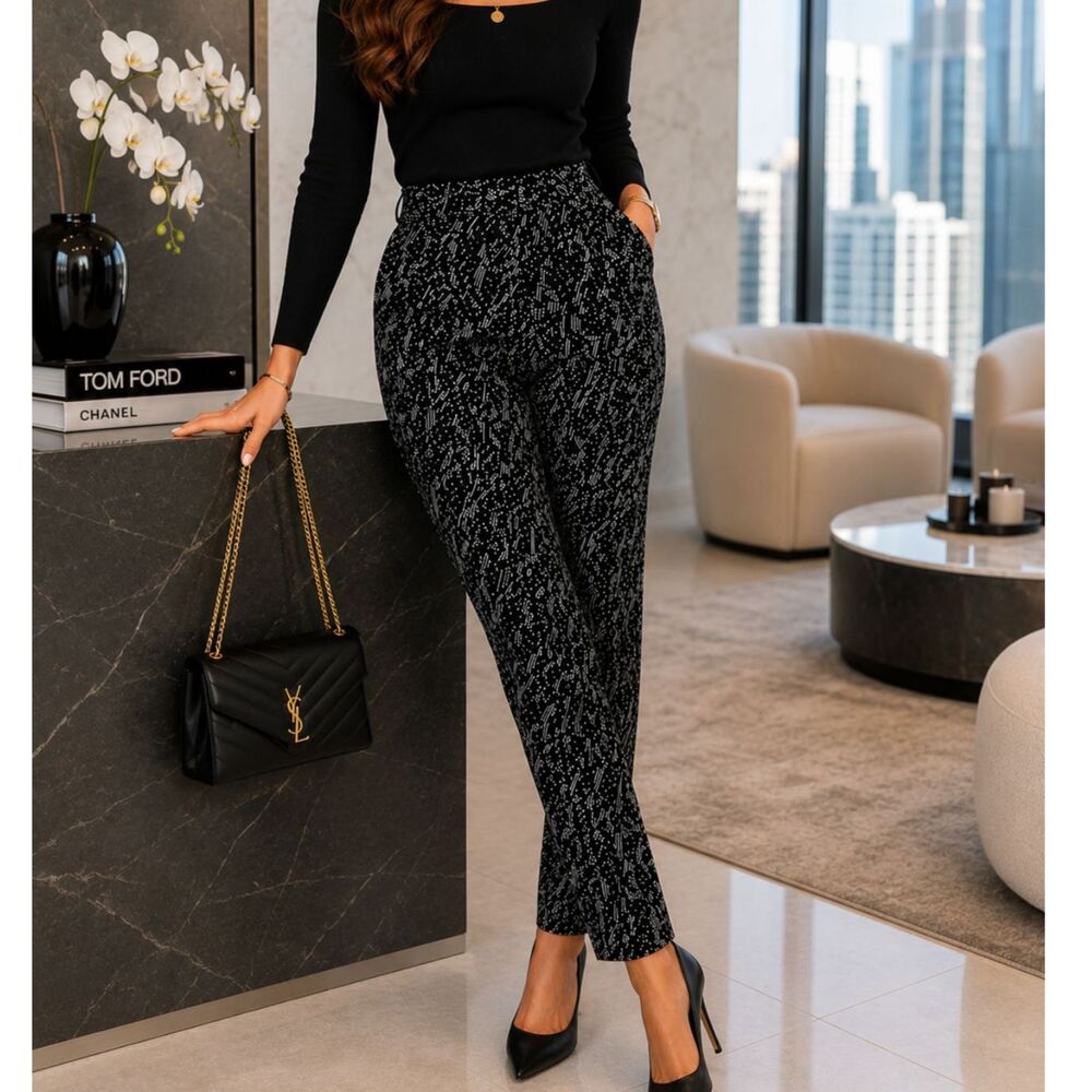 ATTENTION Slim Fit Womens sz 4 Contemporary Retro Stretch Slacks Pants Business - Picture 2 of 7